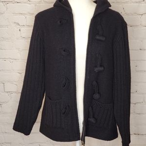 Coldwater Creek Wool Black Hoodie Coat